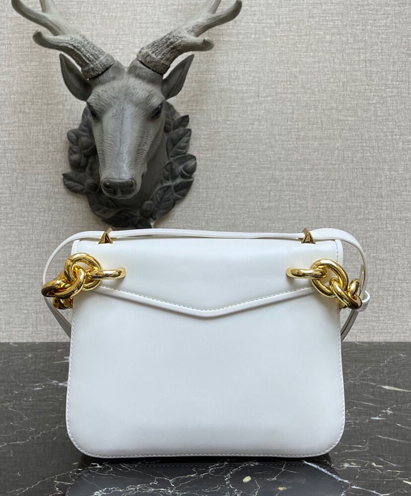 Bottega Veneta Small Mount Leather Envelope Bag White